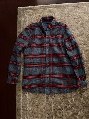 Scotch & Soda Navy and Red Plaid Button-Down Shirt